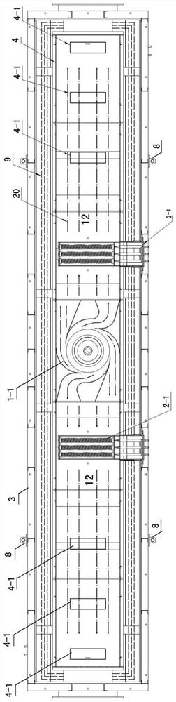 Improved structure strong wind tempering furnace for steel belt heat treatment