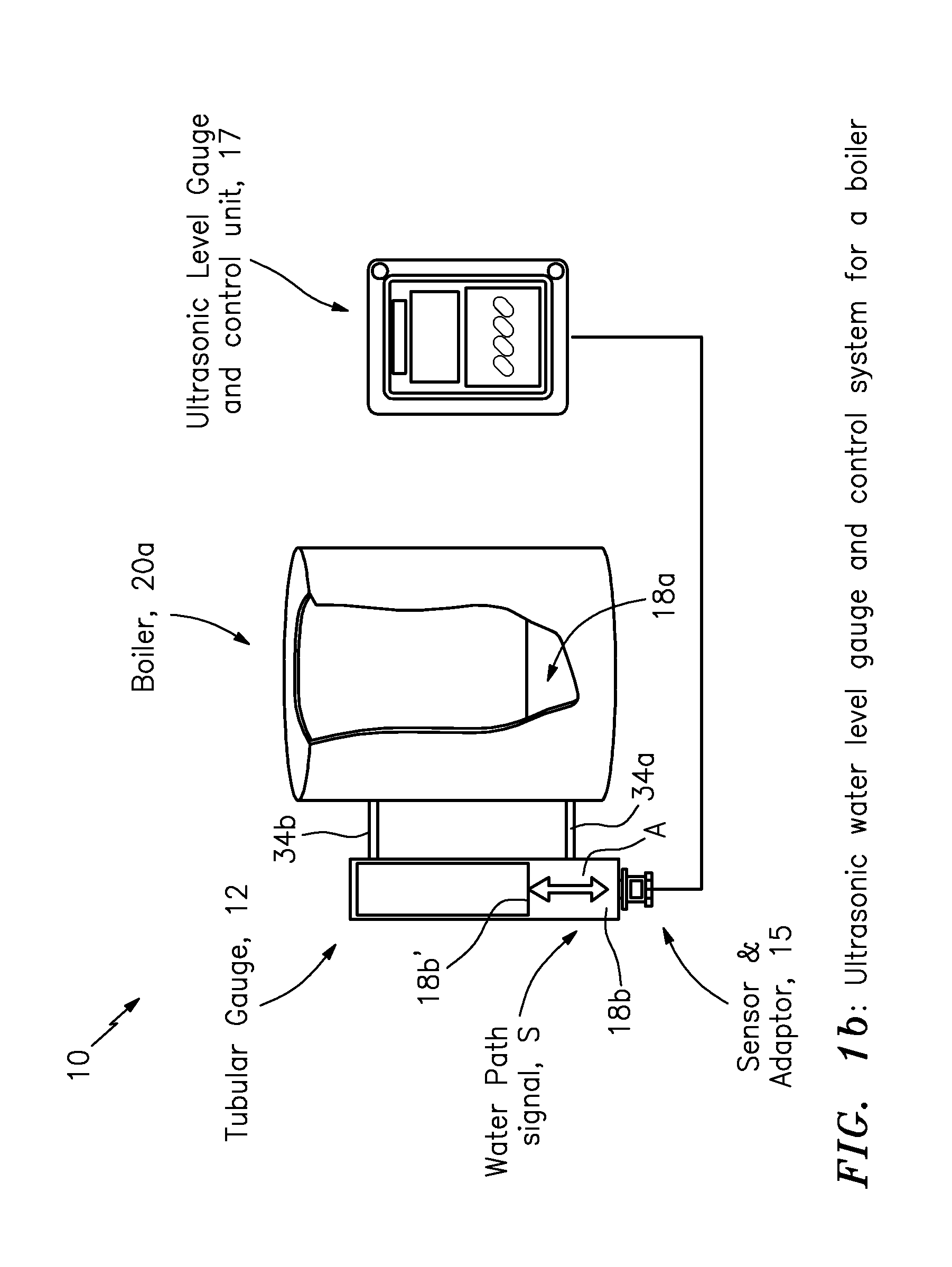 Ultrasonic water level gauge and control device