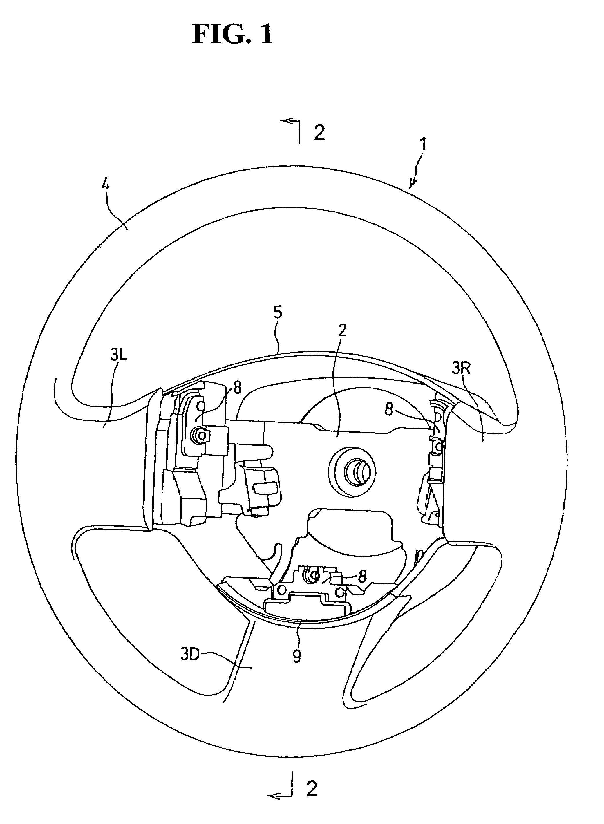 Steering wheel with airbag apparatus