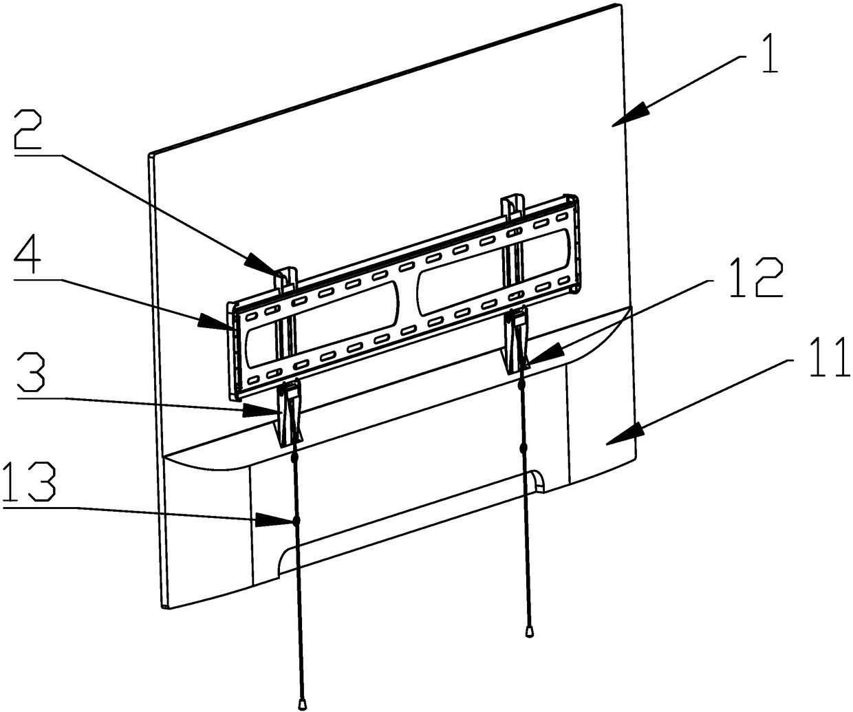 Connecting structure for display and display bracket