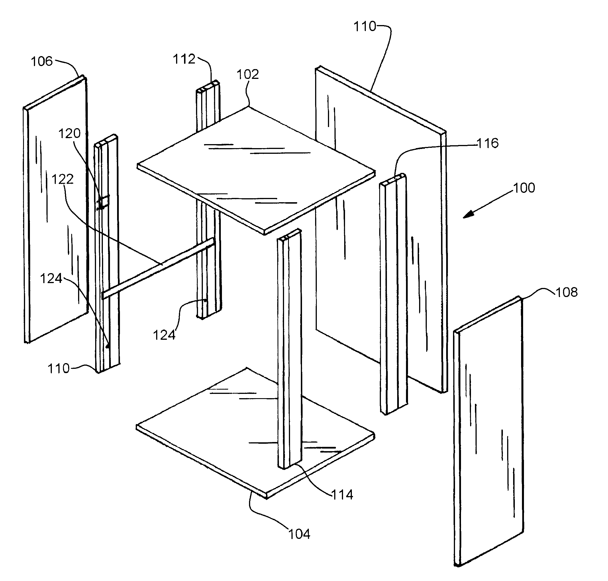 Versatile cabinet box using extrusions for corner pieces