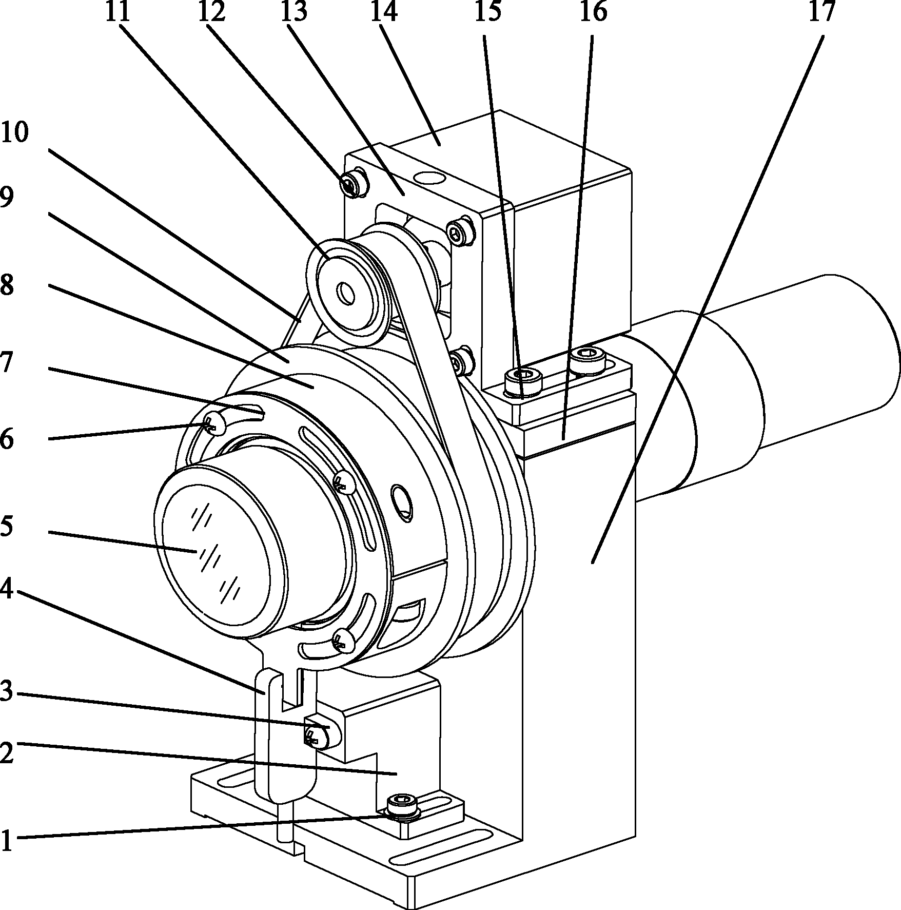 Automatic precise focusing mechanism for beam expanding lens adopting synchronous belt transmission