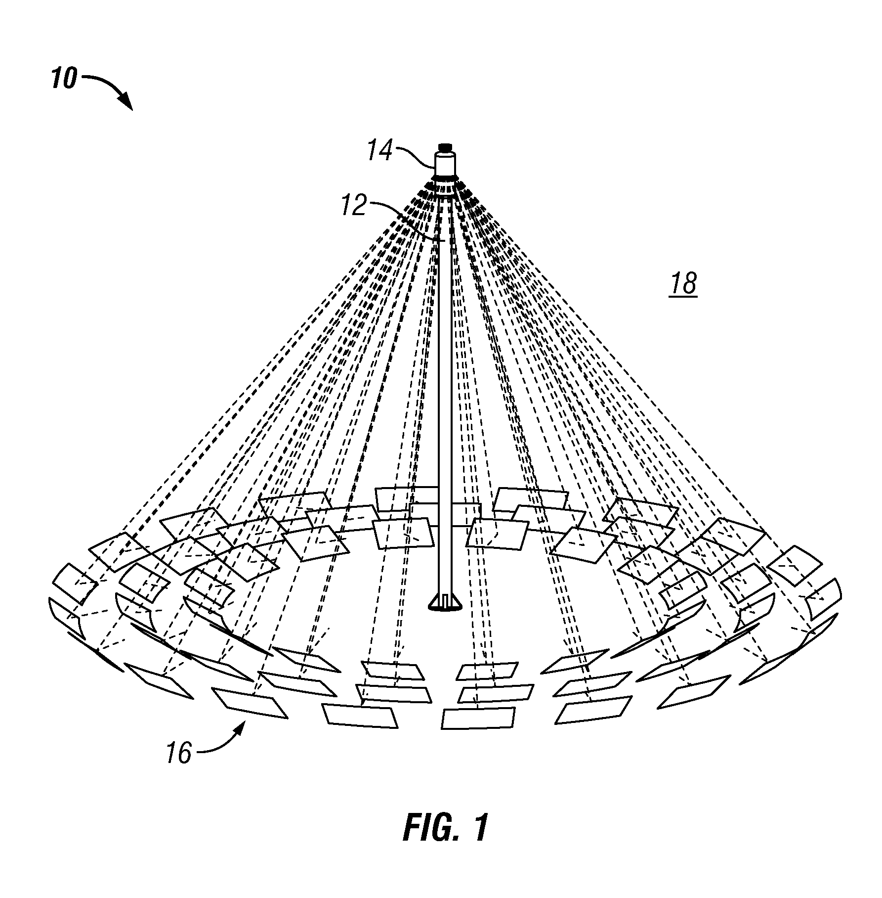 System for collecting concentrated solar radiation