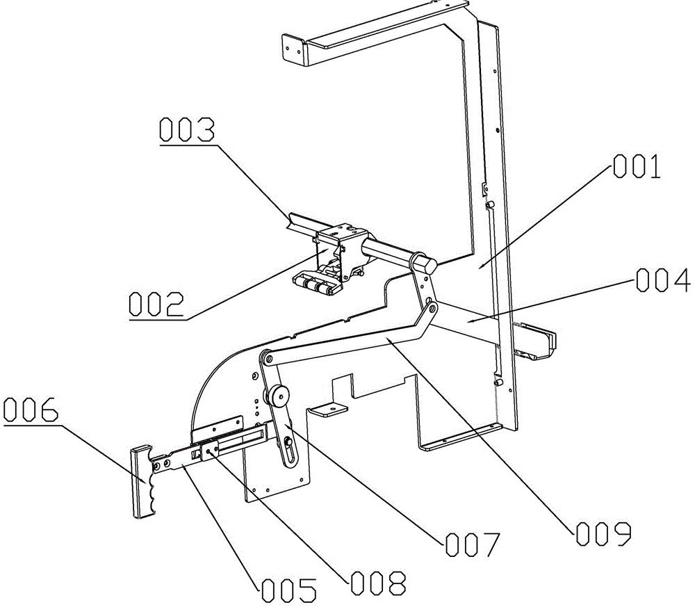 Horizontal type paper pressing operation mechanism of indoor printer
