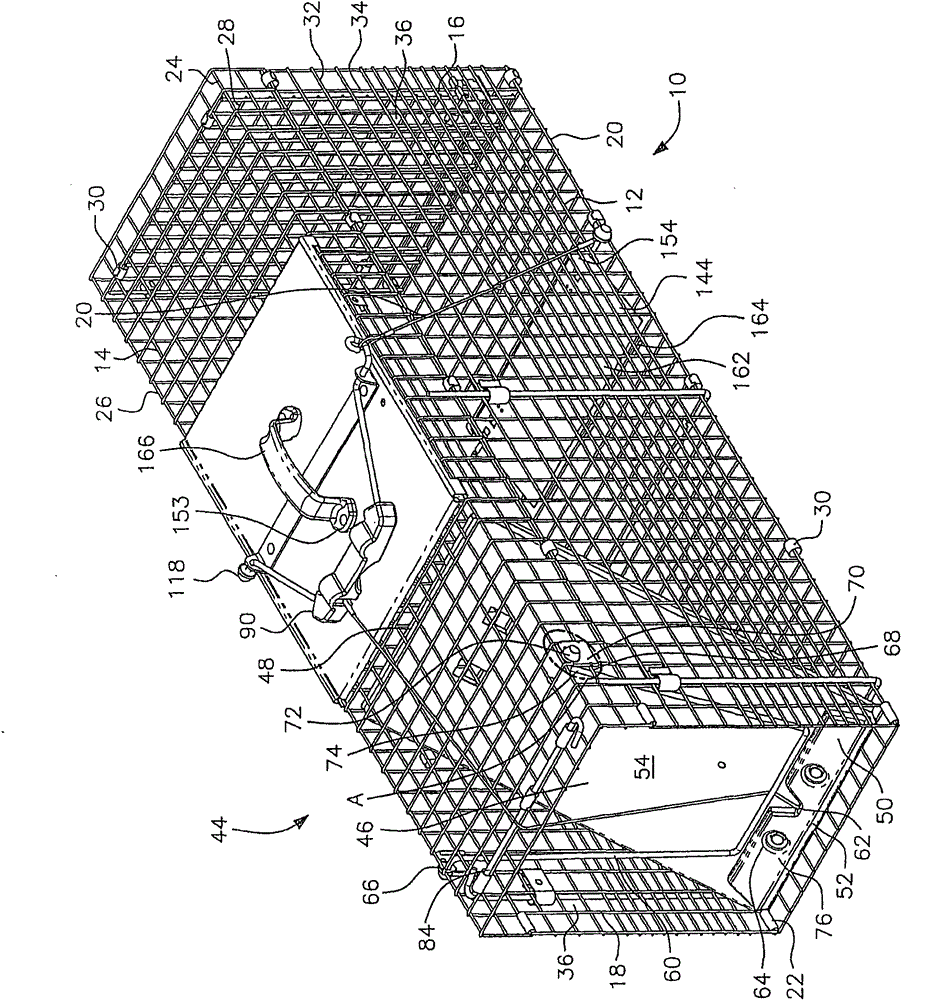 Two-door cage trap with over-center set mechanism