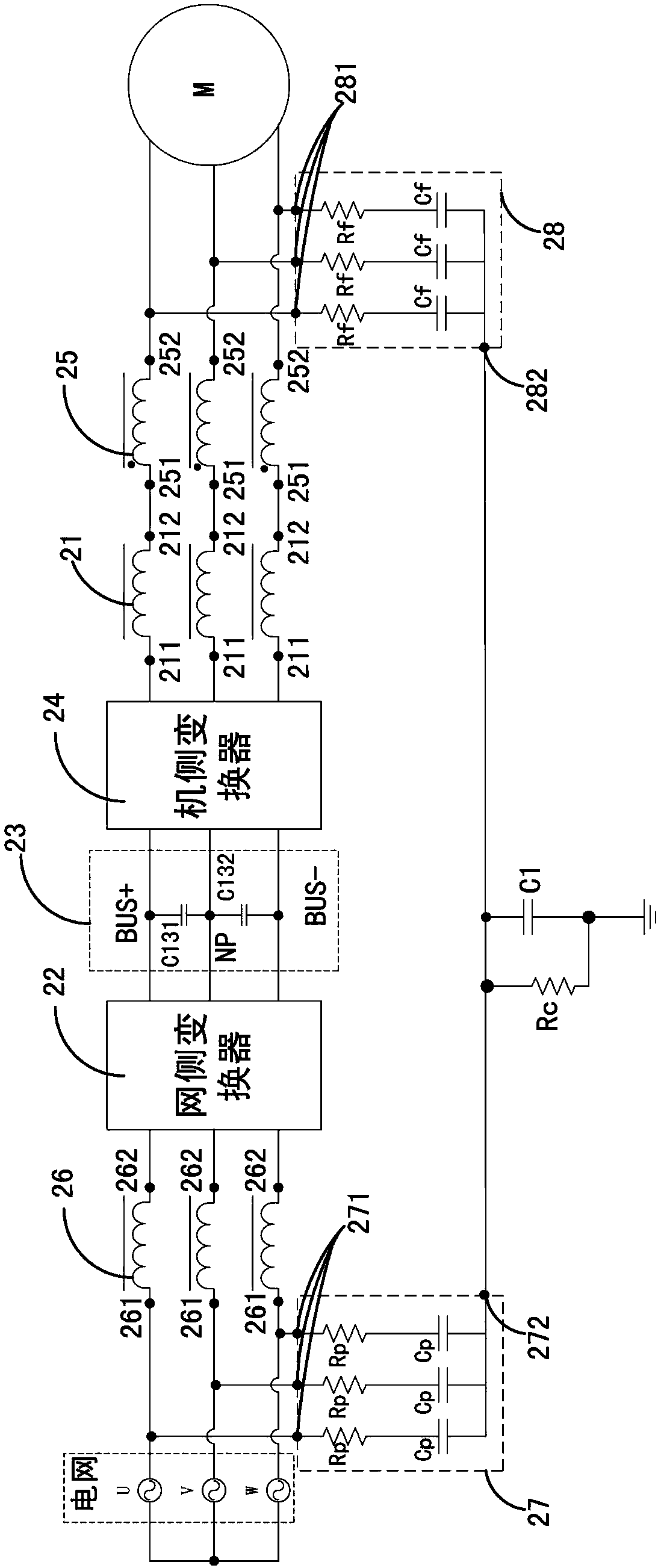 Power conversion system and common mode voltage suppression method thereof