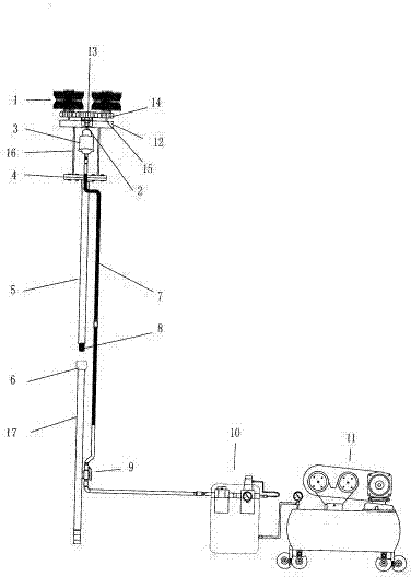 Insulated outer surface cleaning device for electrified pneumatic light high-voltage electric equipment