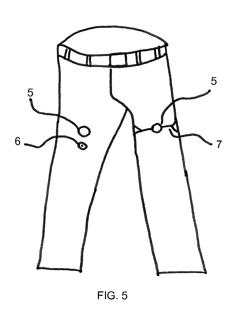 Trouser and method for easing the strain on legs and knees when moving