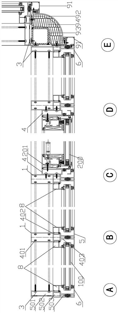 Curtain wall type window