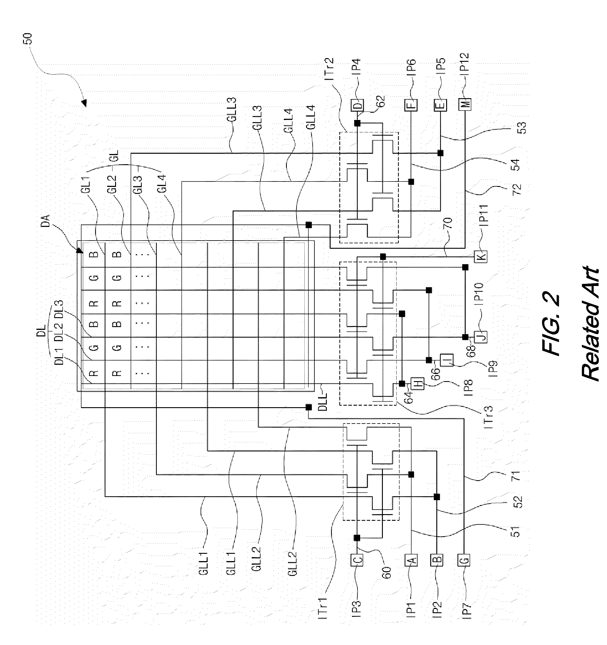 Chip on glass type LCD device and inspecting method of the same