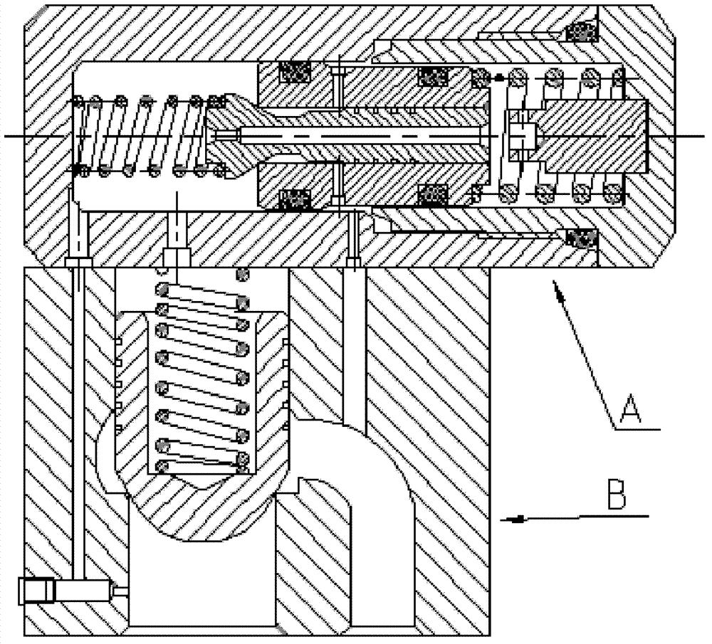 Differential type pilot overflow valve