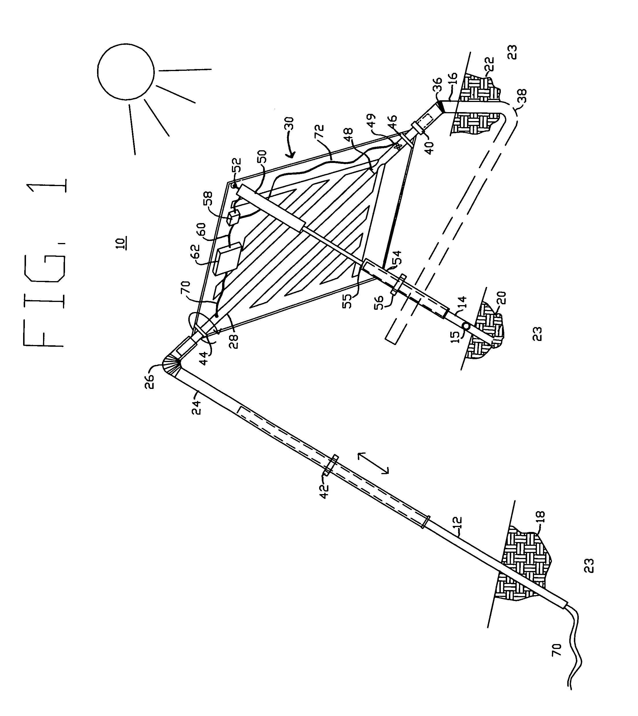 Device for supporting, aligning, and cooling a solar panel