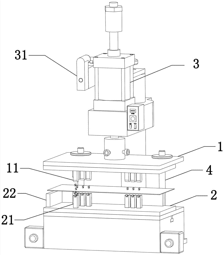 A pneumatic tablet pressing tool for single insert