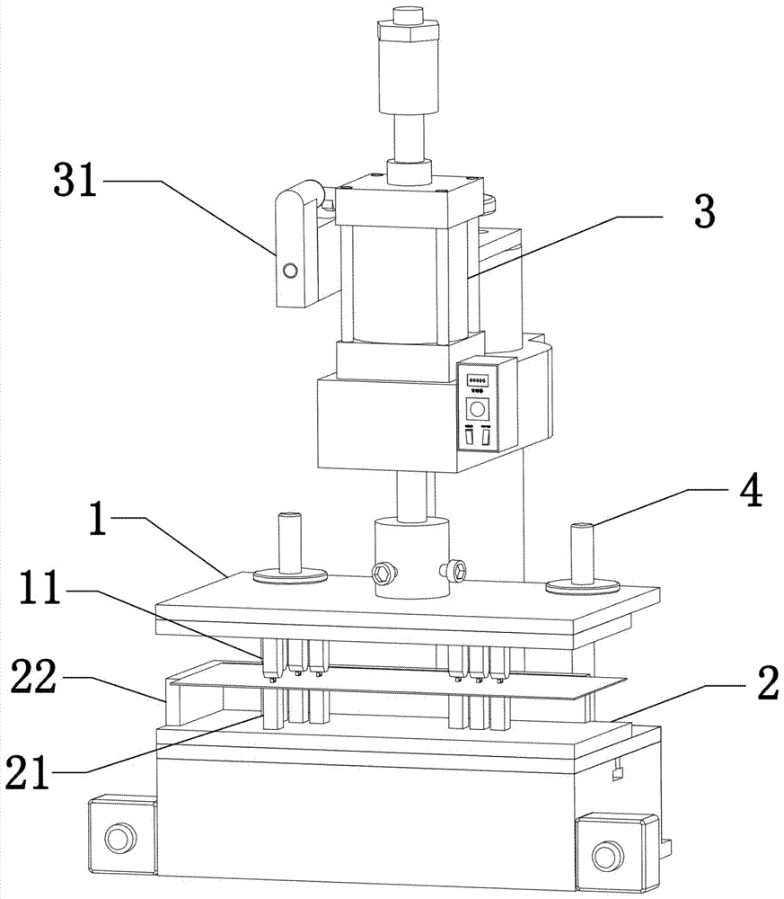 A pneumatic tablet pressing tool for single insert