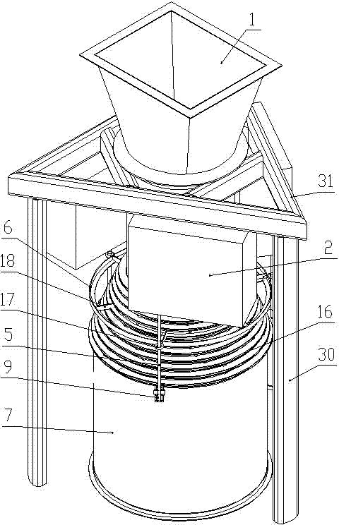 Electric hoist driving type dispersive material layering-preventive warehousing system