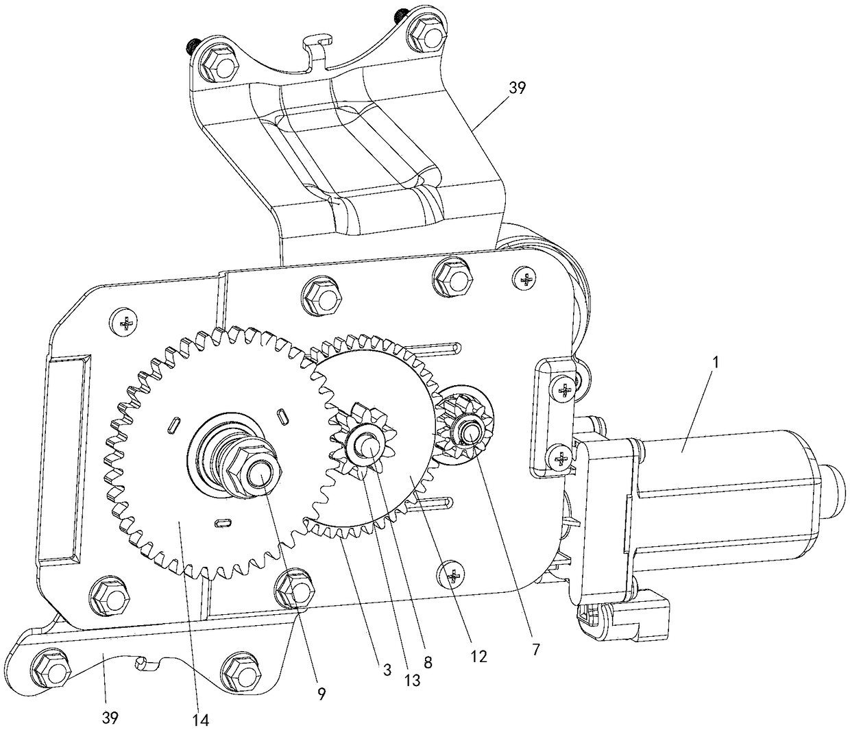 Electric opening-closing drive mechanism for automobile tail gate