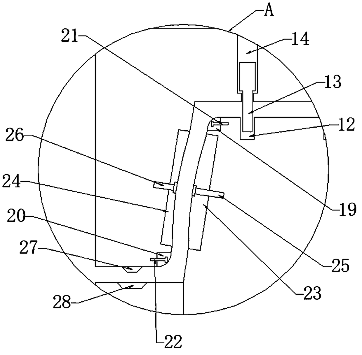 Rear floor longitudinal beam forming mold