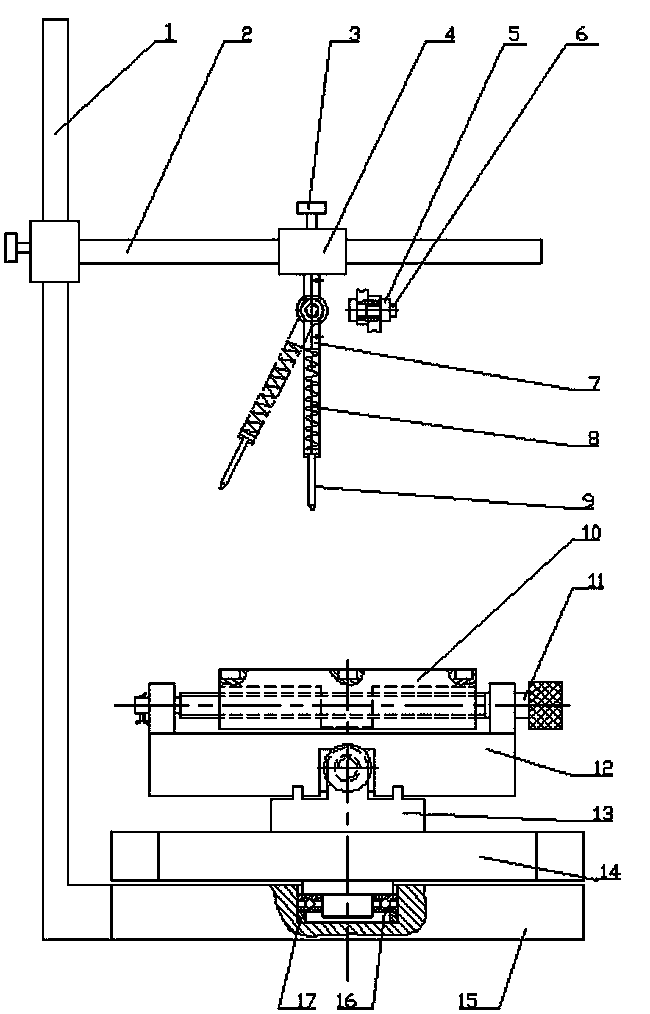 Common rotative surface intersecting line generating instrument