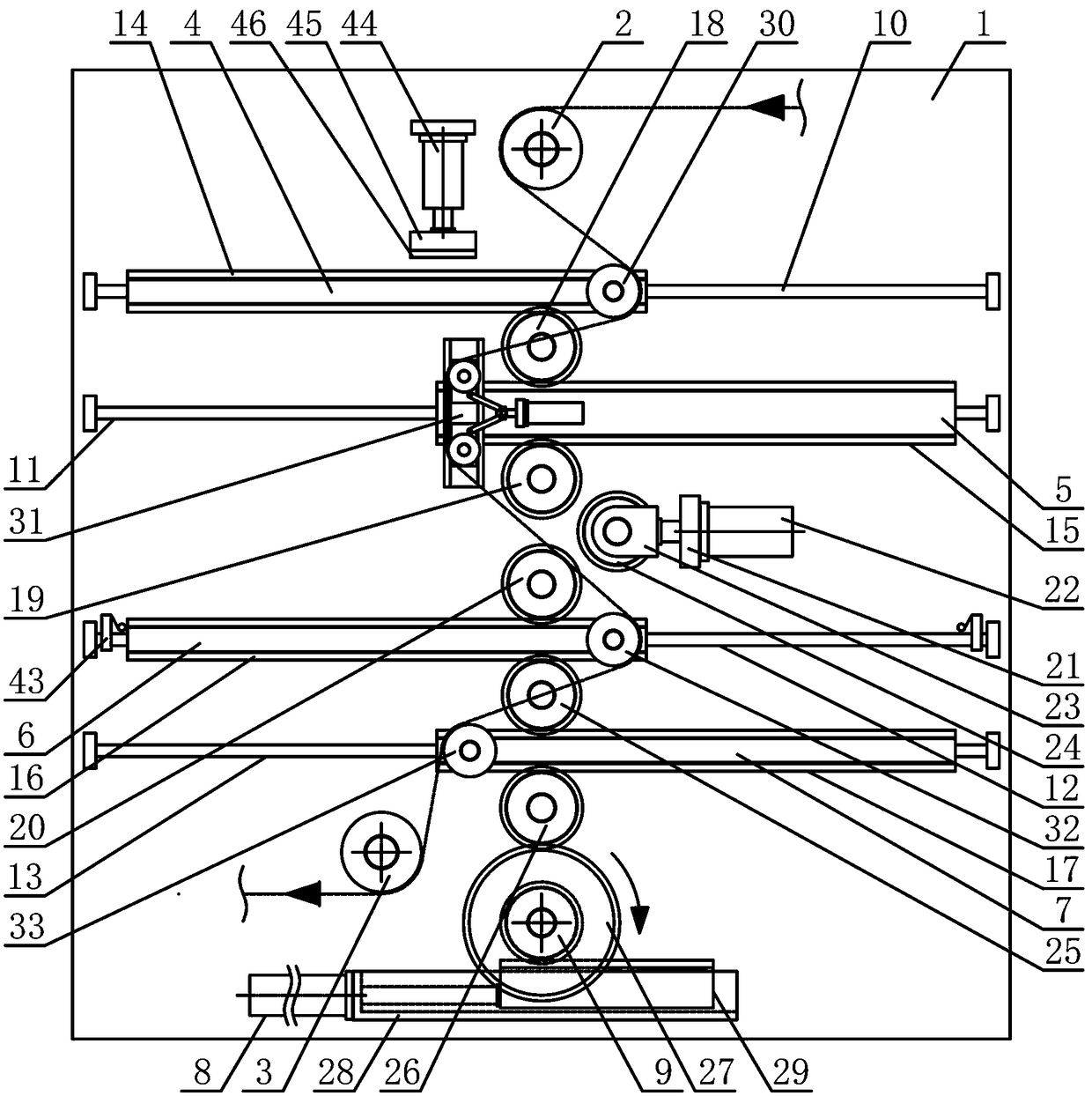 Film conveying film storage mechanism