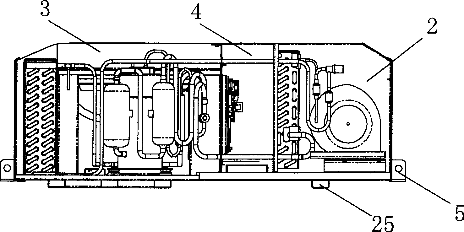 Integral locomotive air conditioner