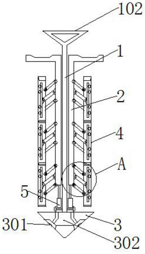 A potted transplanting soil loosening device