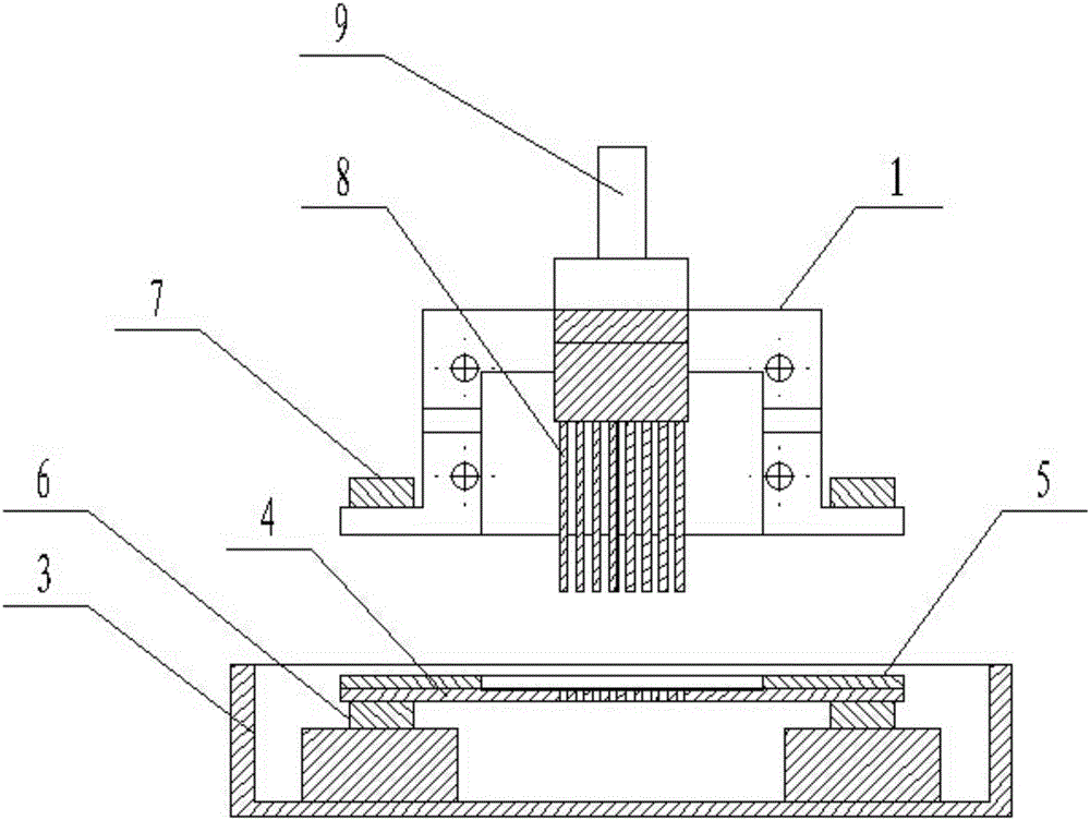 Coaxial electrolyte flushing method and device for array group electrode micro-hole electromachining