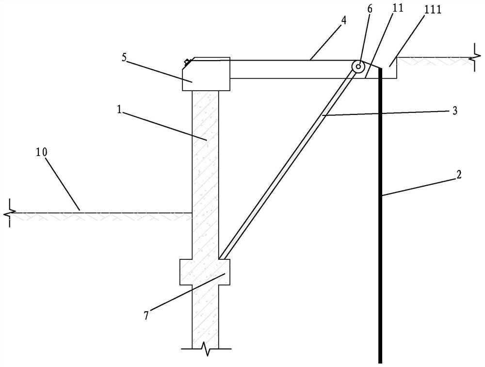 An unsupported support device and its construction method