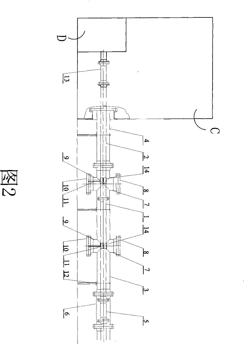 Double-wall pipeline for the connection of fuel-gas valve set and engine on LNG ship and installation method of double-wall pipeline