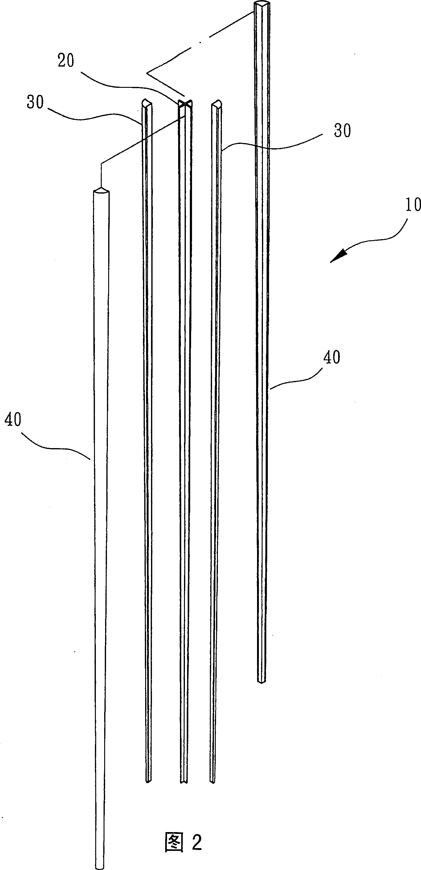 Shaft of ball colliding rod