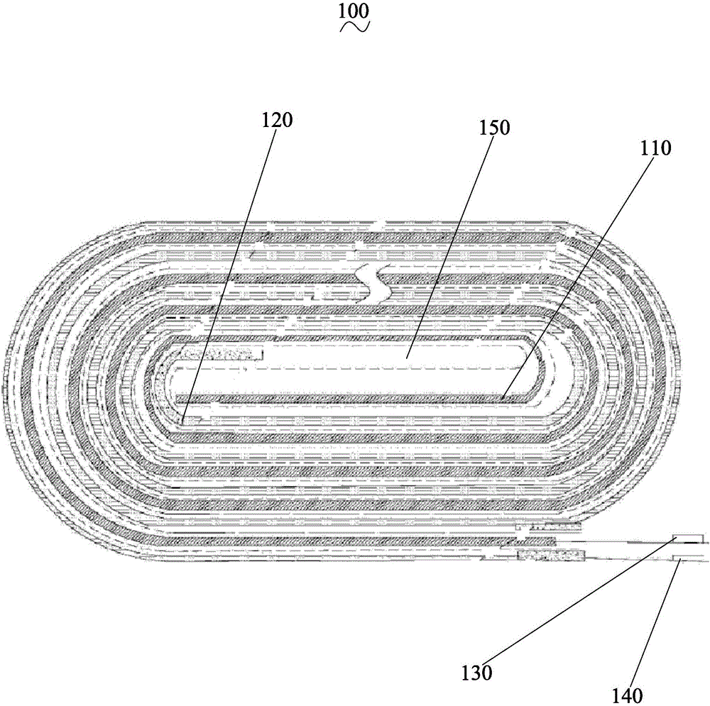 Winding type L-shaped soft package battery and preparation method thereof