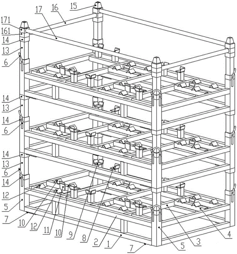 Combined stacking frame for forklift gearbox transport