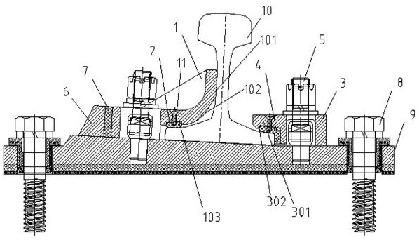 Steel rail telescopic adjuster fastener