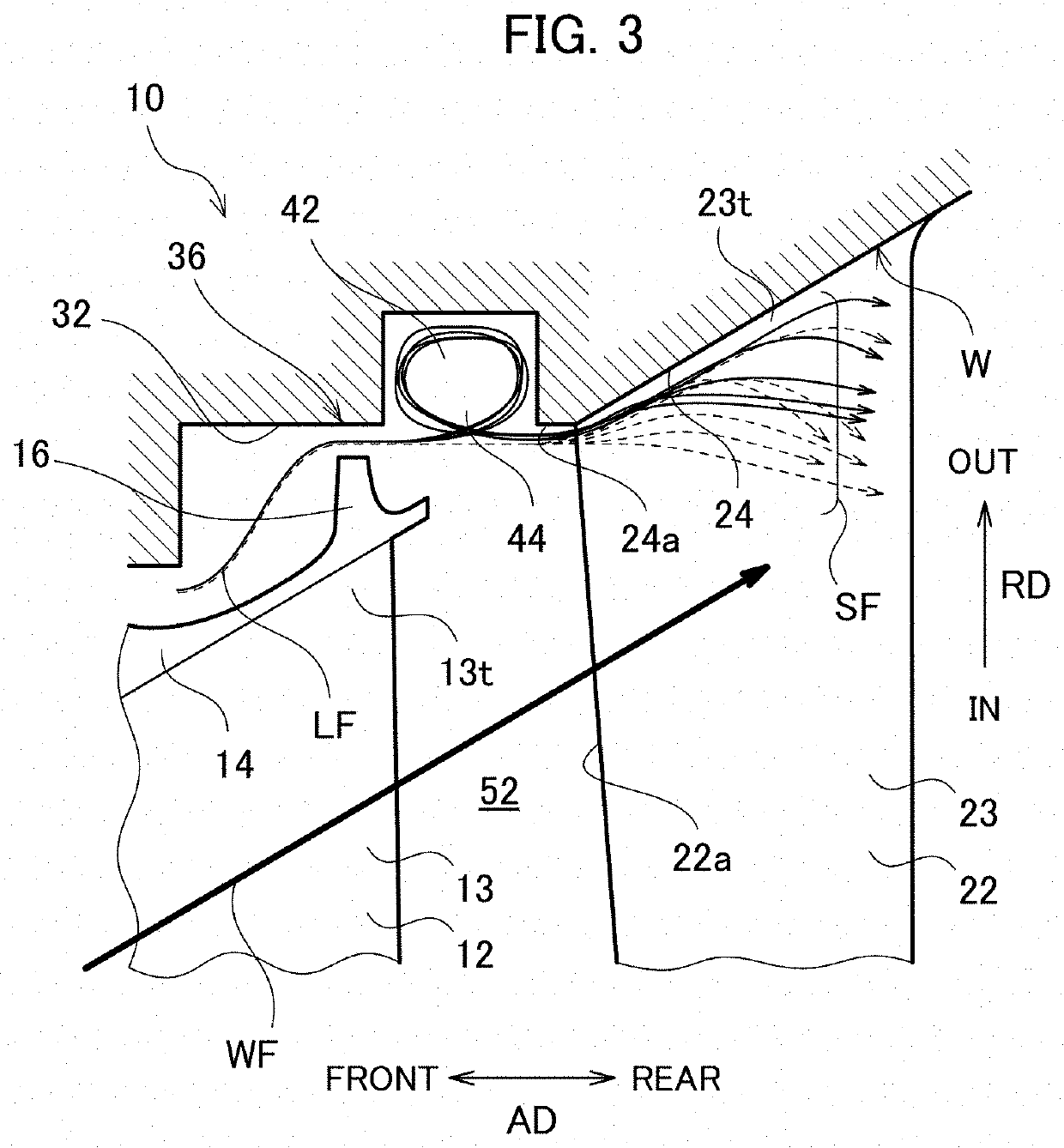 Secondary flow suppression structure