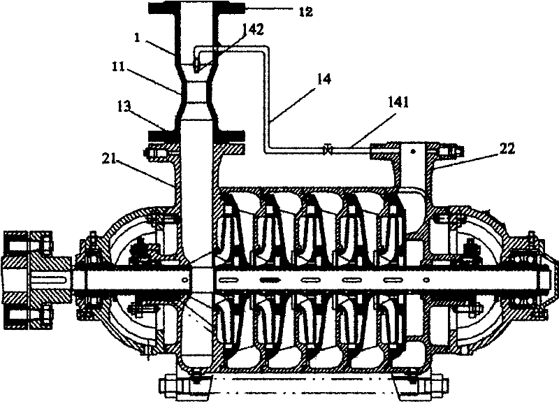 Energy recovery device for multi-stage pump