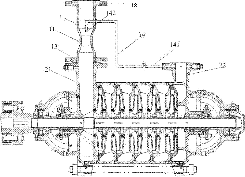 Energy recovery device for multi-stage pump