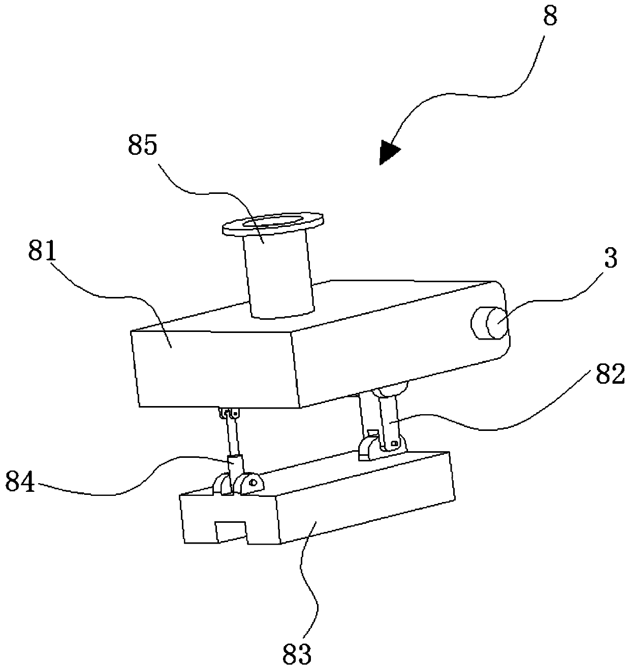 Jacking-back device of discharging opening of intermediate frequency furnace