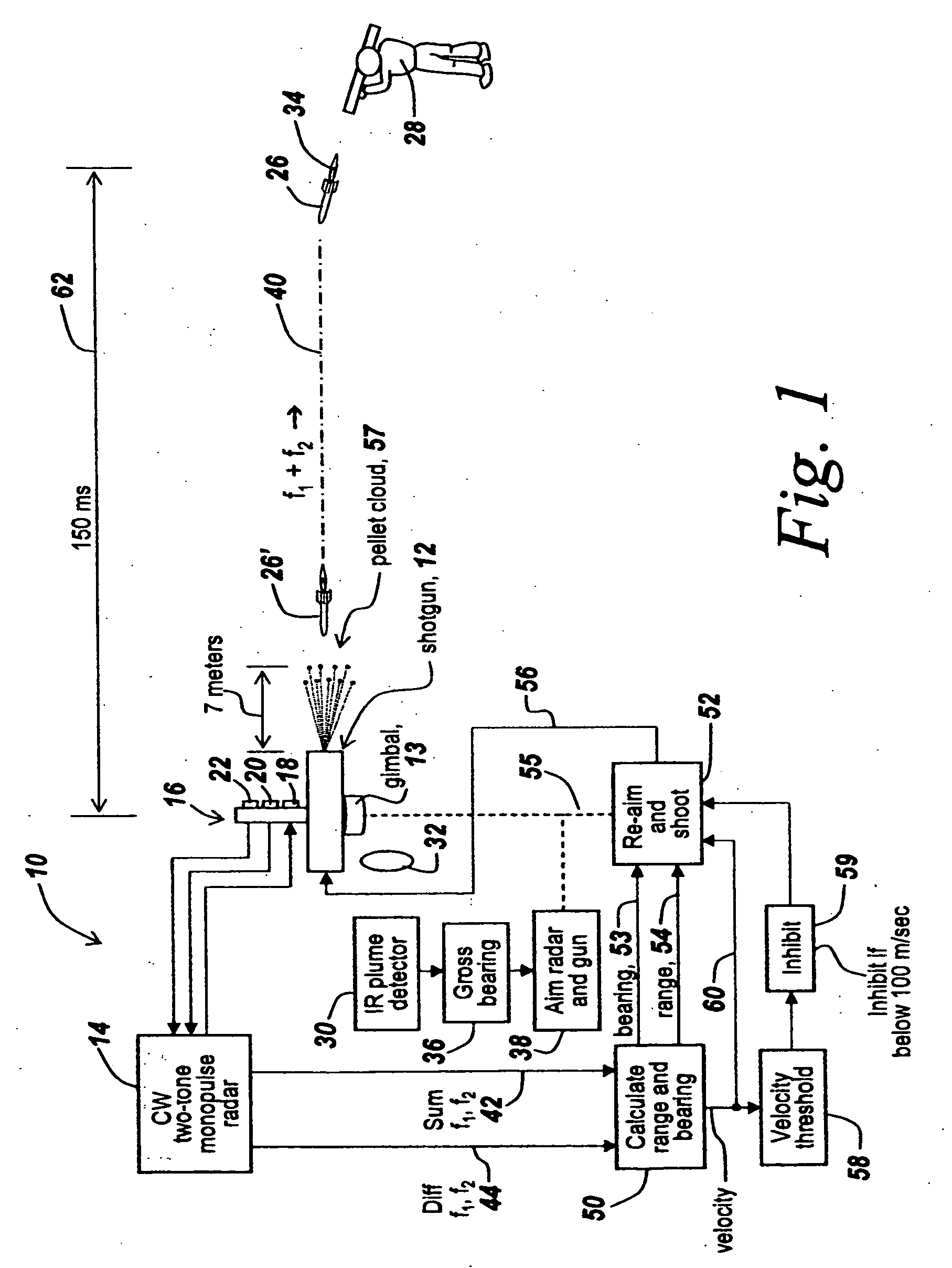 Method and apparatus for improved determination of range and angle of arrival utilizing a two tone CW radar