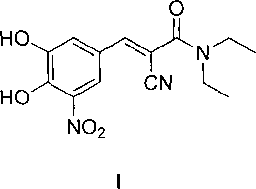 New preparation method of (2E)-2-cyano-3-(3,4-dihydroxy-5-nitrobenzene)-N,N-diethyl-2-acrylamide