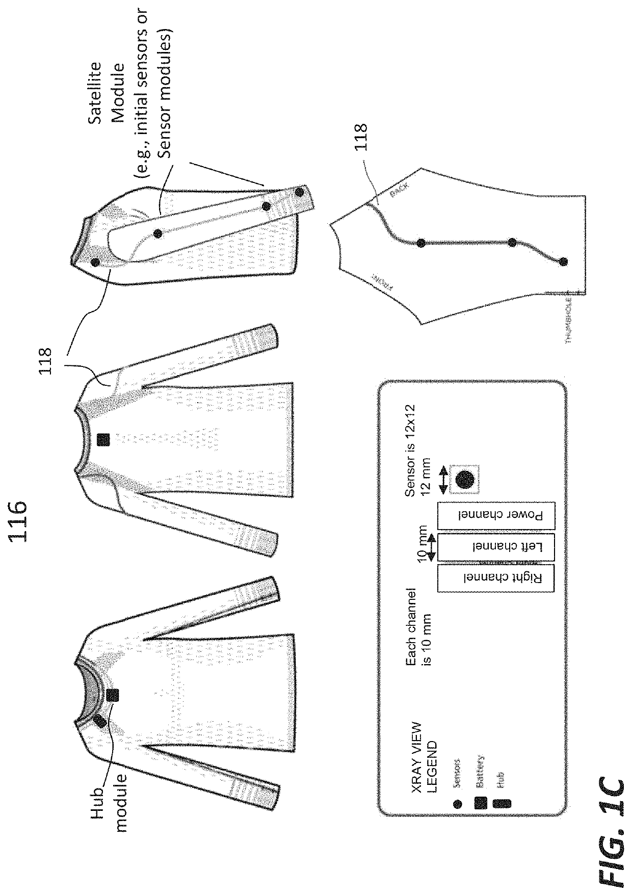 Motion management via conductive threads embedded in clothing material