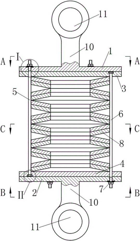 Pull rod guide type spring damper