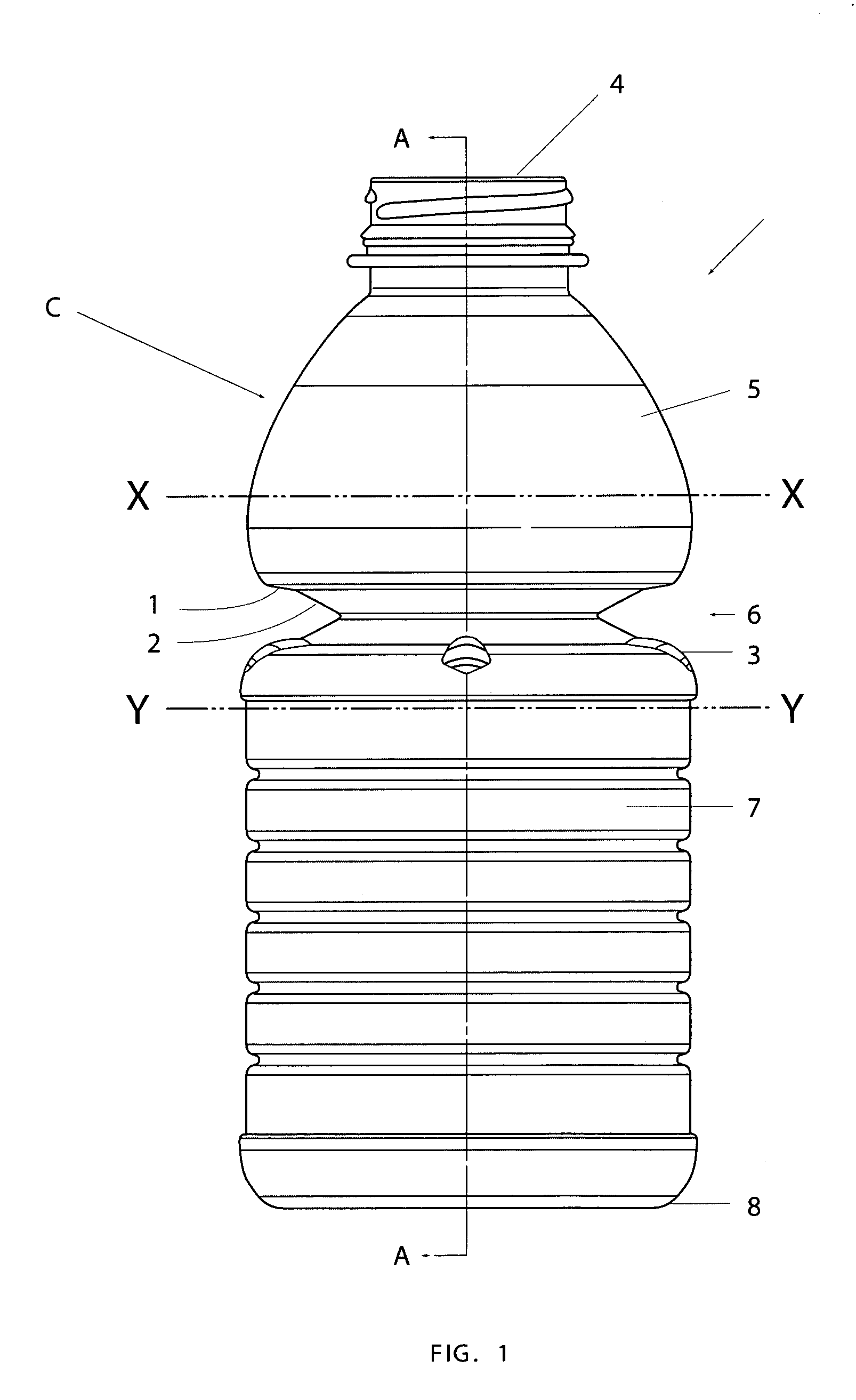 Semi-rigid collapsible container