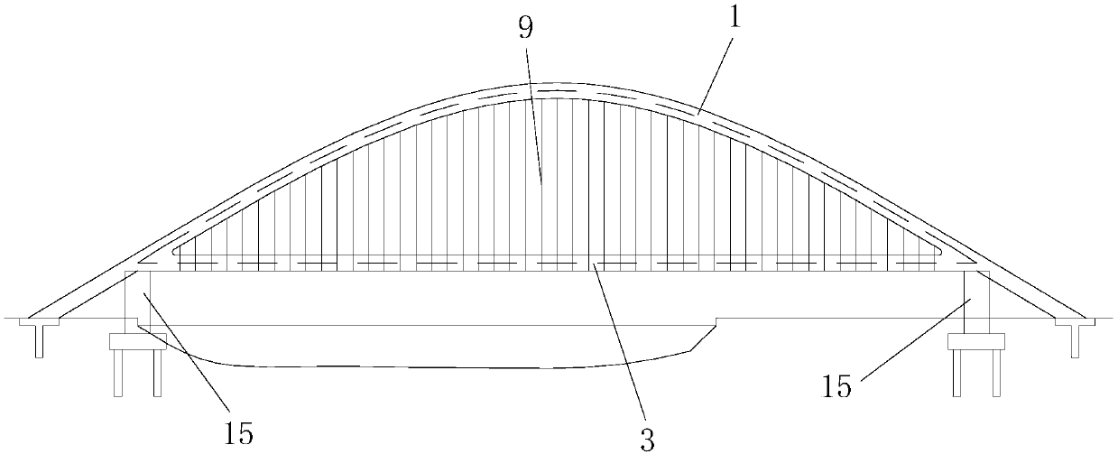Floating and towing construction method of long-span eccentric leaning steel box tie rod arch bridge