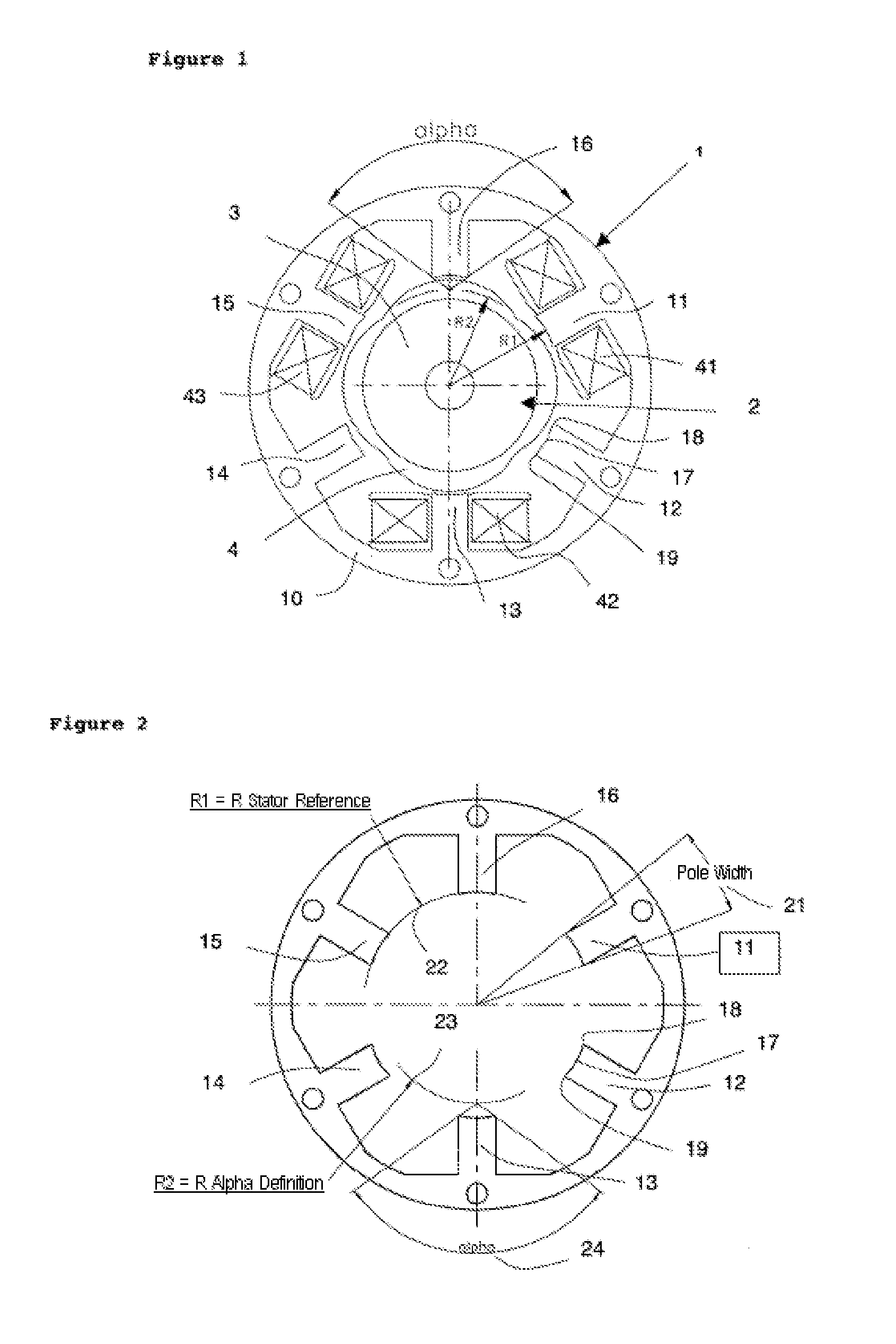 Three-phase electric motor with a low detent torque