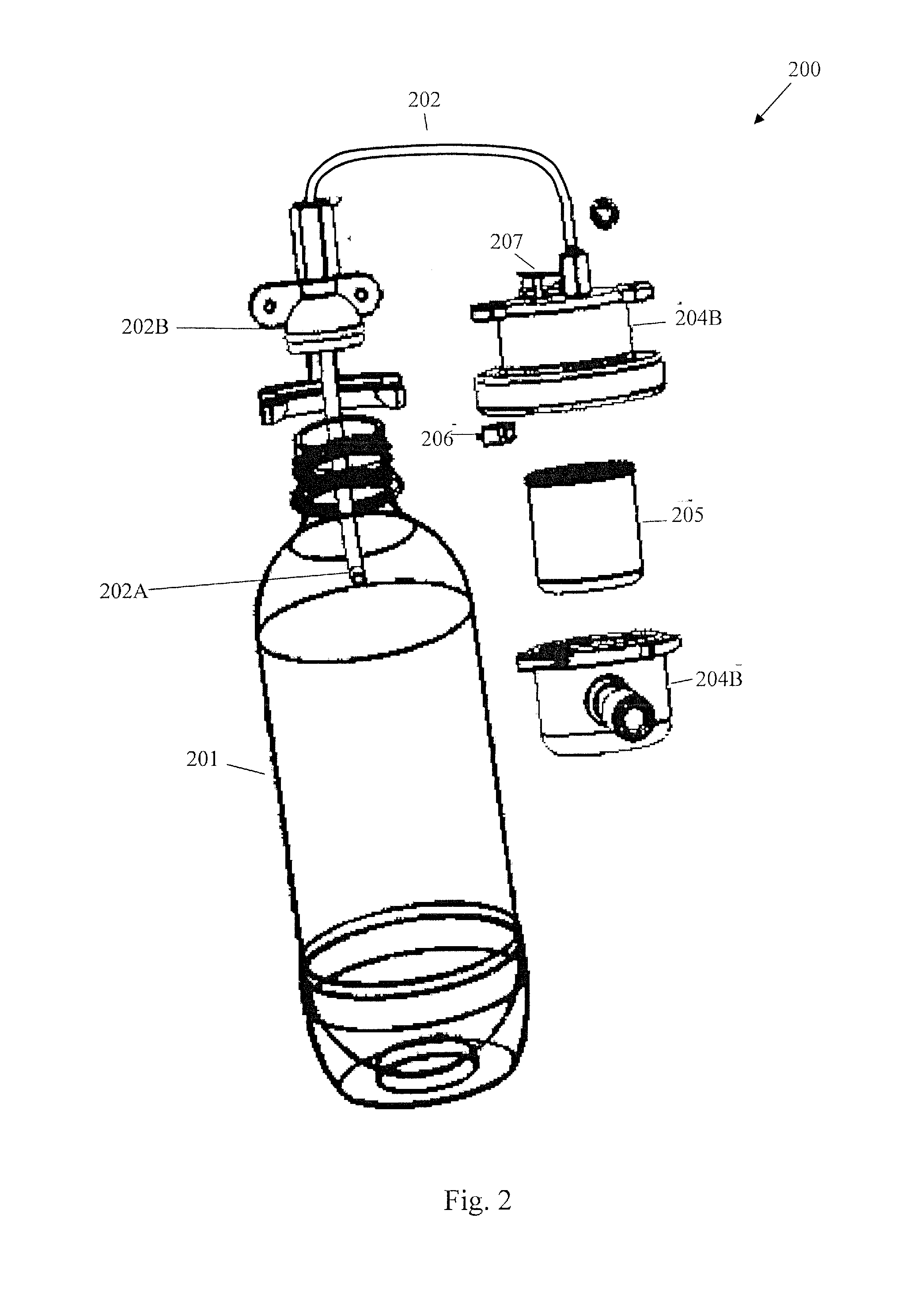 System, method and capsules for producing sparkling drinks