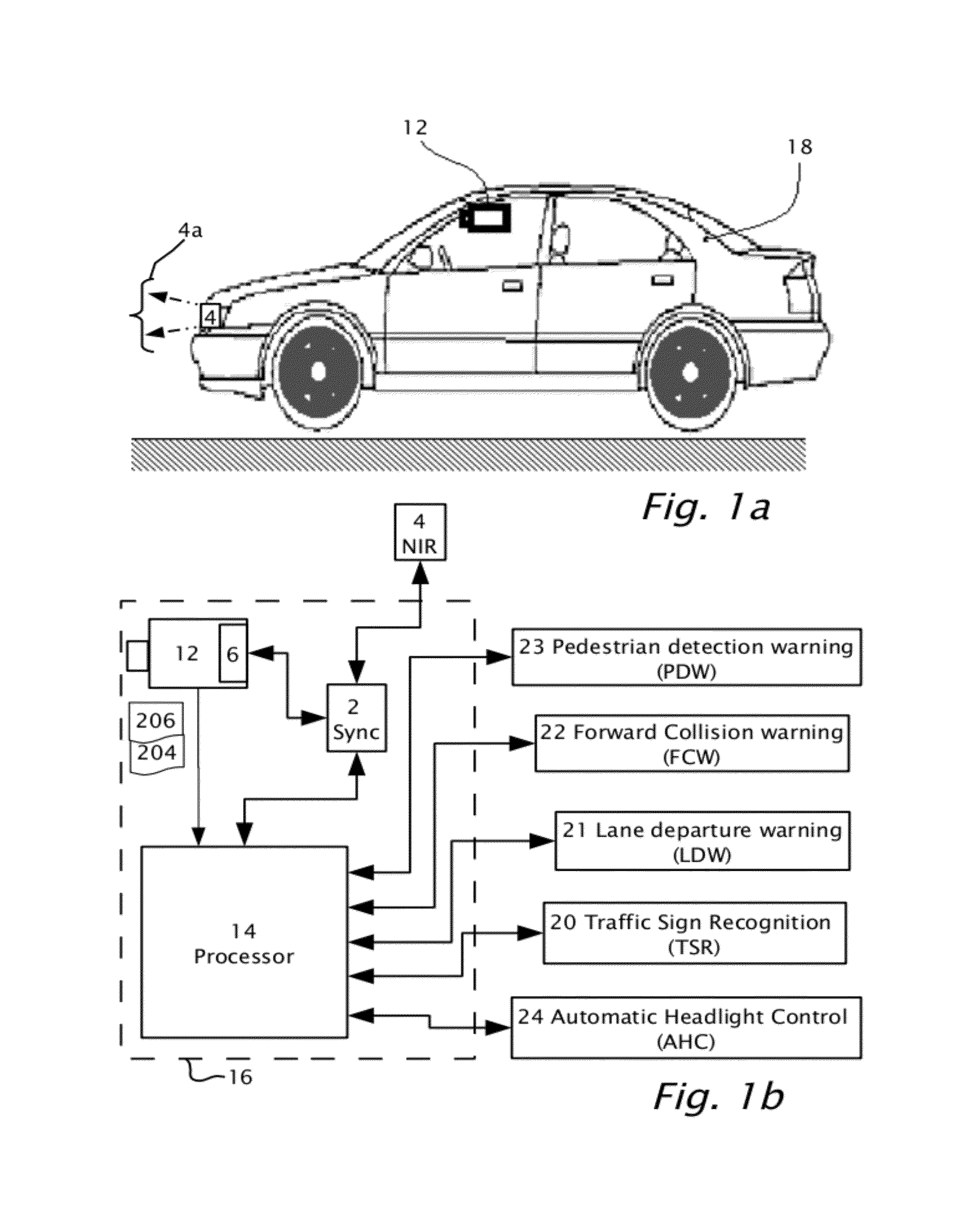 Bundling night vision and other driver assistance systems (DAS) using near infra red (NIR) illumination and a rolling shutter