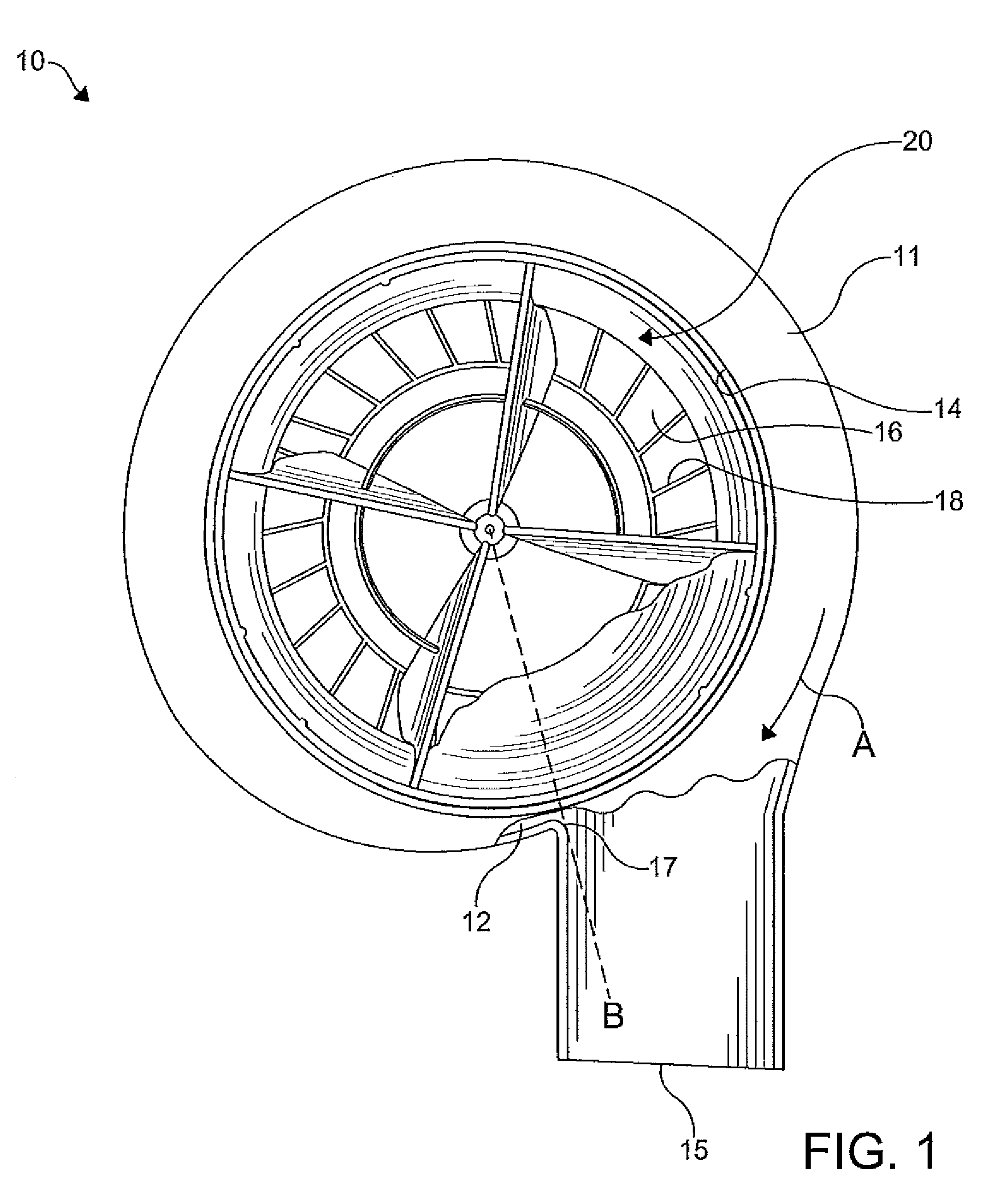 Guide device for a centrifugal blower