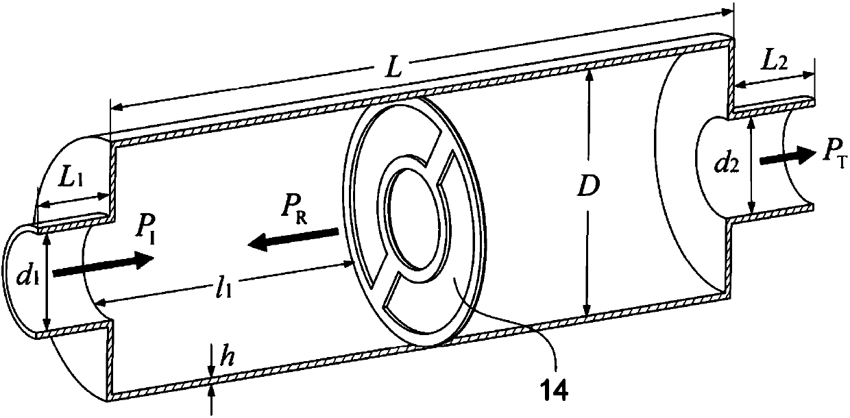 Baffled acoustic metamaterial silencer, and preparation and assembling methods thereof