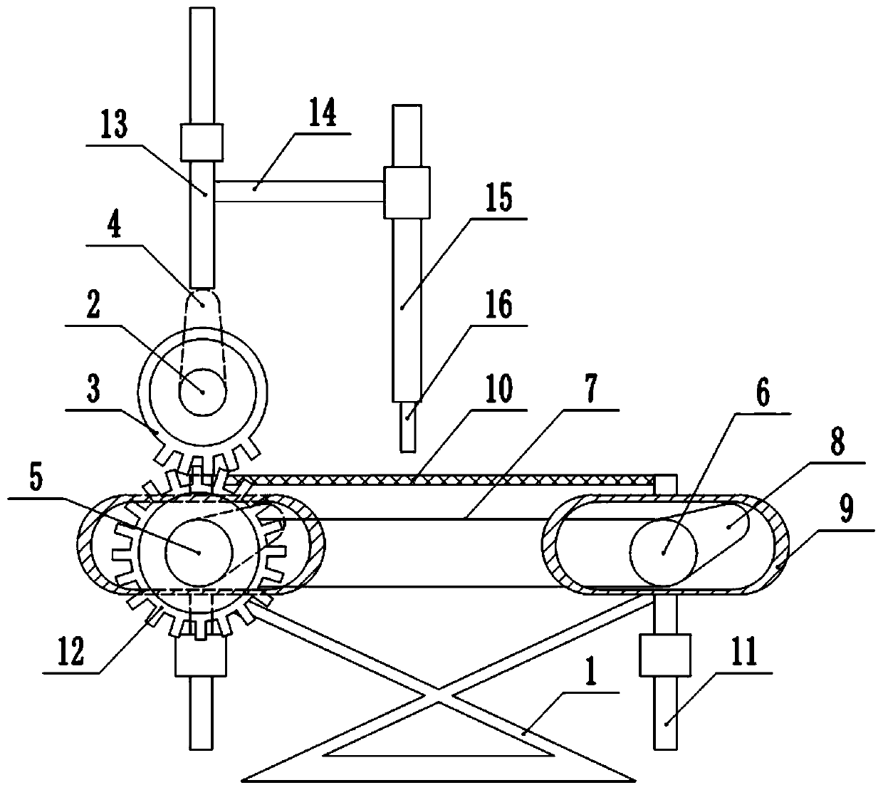 The marking device of the transistor