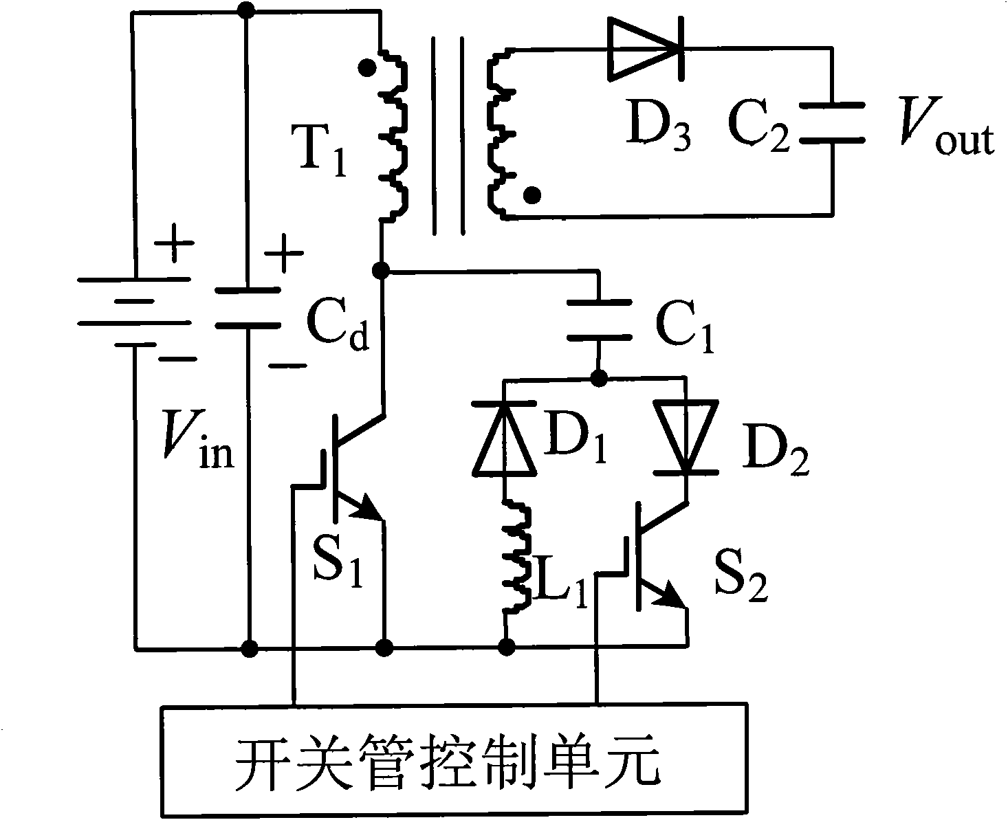 Flyback converter leakage inductance absorption and soft switching control