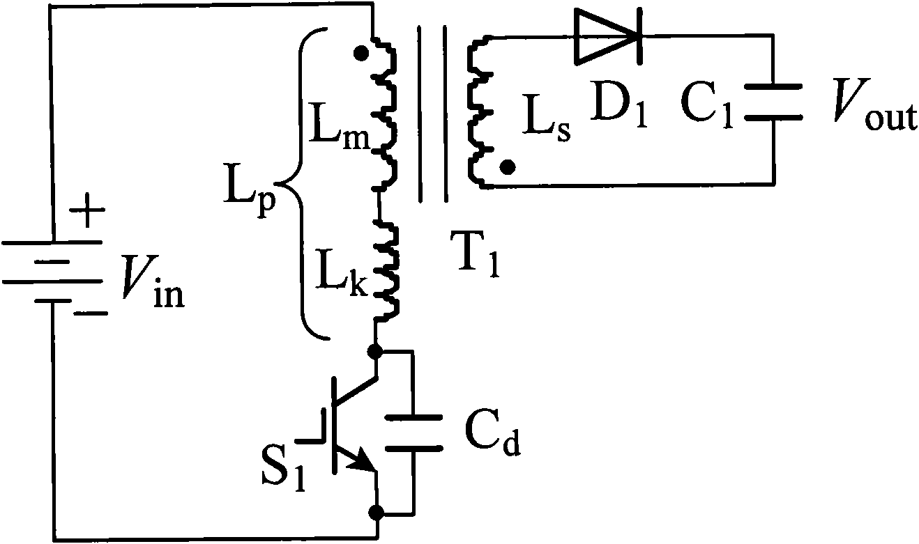 Flyback converter leakage inductance absorption and soft switching control